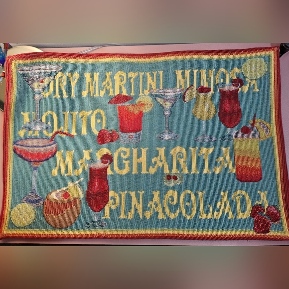 NWOT Pier 1 Set of 4 Multi Color Fiesta Tropical Drink Place Mats - Picture 1 of 1